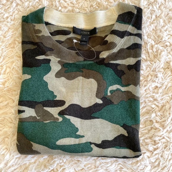 J Crew Merino wool Camo sweater NWOT - Picture 6 of 11